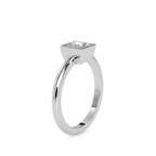 SKU: 0077 (10K) Modern Princess-cut Solitaire Ring In Rose Gold.