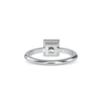 SKU: 0077 (10K) Modern Princess-cut Solitaire Ring In Rose Gold.