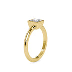 SKU: 0077 (22K) Modern Princess-cut Solitaire Ring In Rose Gold.