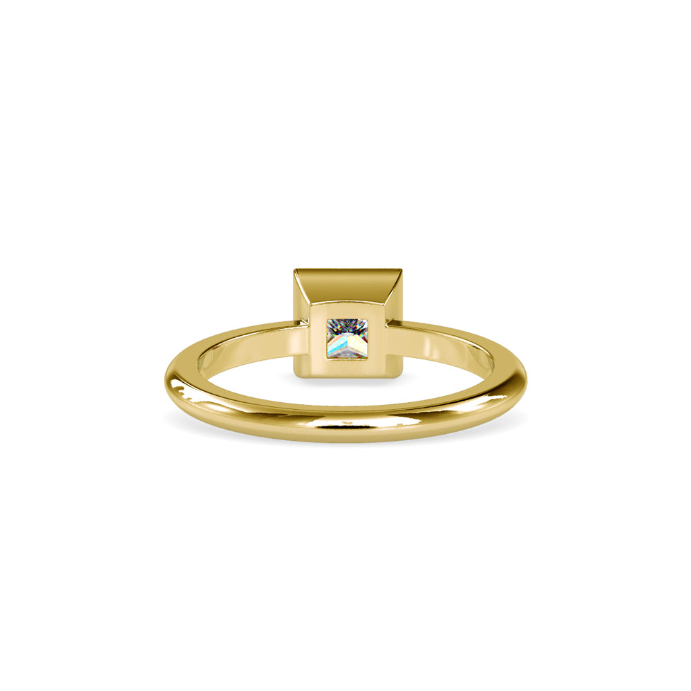 SKU: 0077 (22K) Modern Princess-cut Solitaire Ring In Rose Gold.