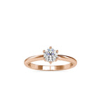 SKU: 0078 (14K) Modern Round-cut Solitaire with 6 Prongs in Rose Gold.