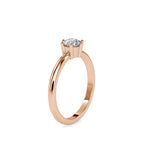 SKU: 0078 (10K) Modern Round-cut Solitaire with 6 Prongs in Rose Gold.