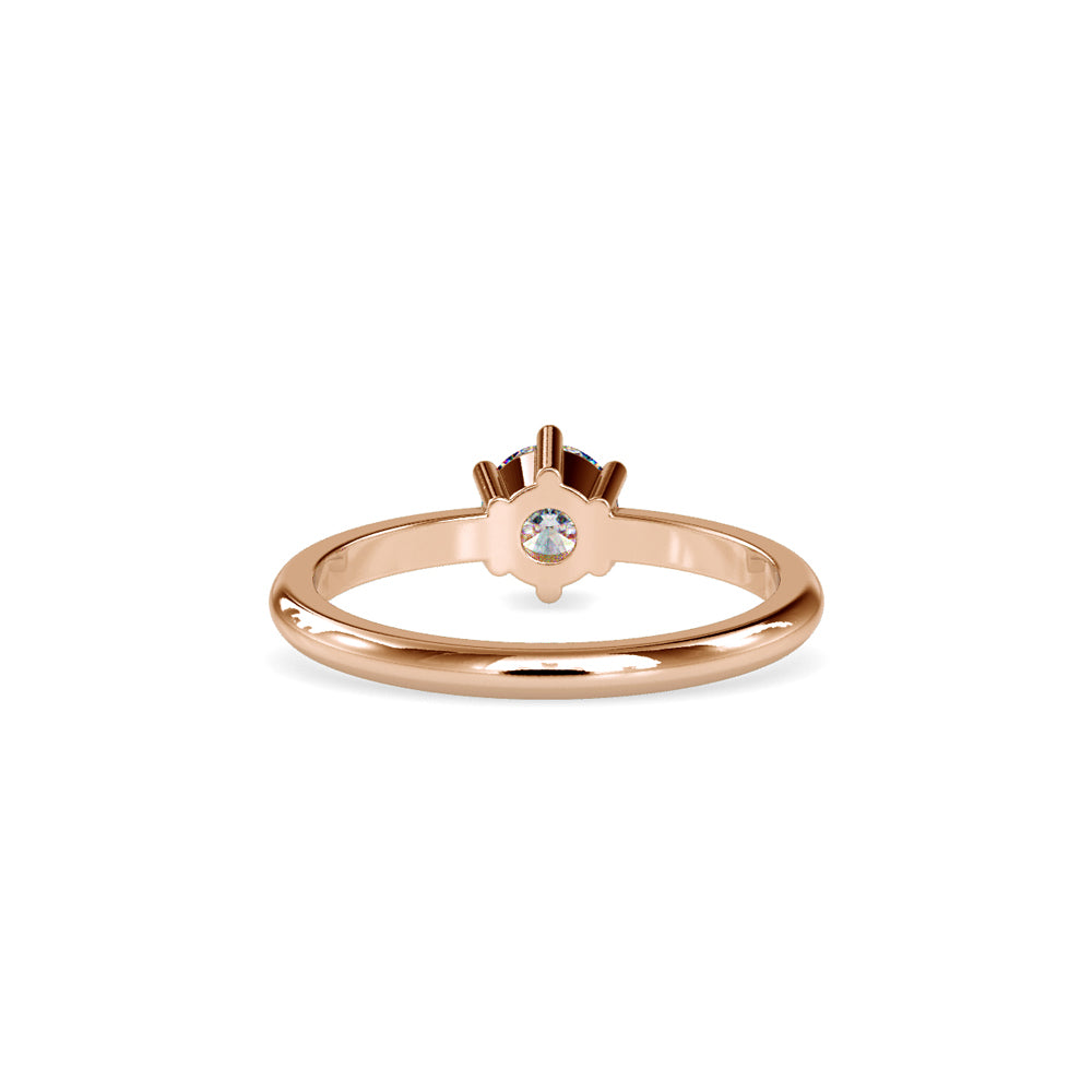 SKU: 0078 (18K) Modern Round-cut Solitaire with 6 Prongs in Rose Gold.