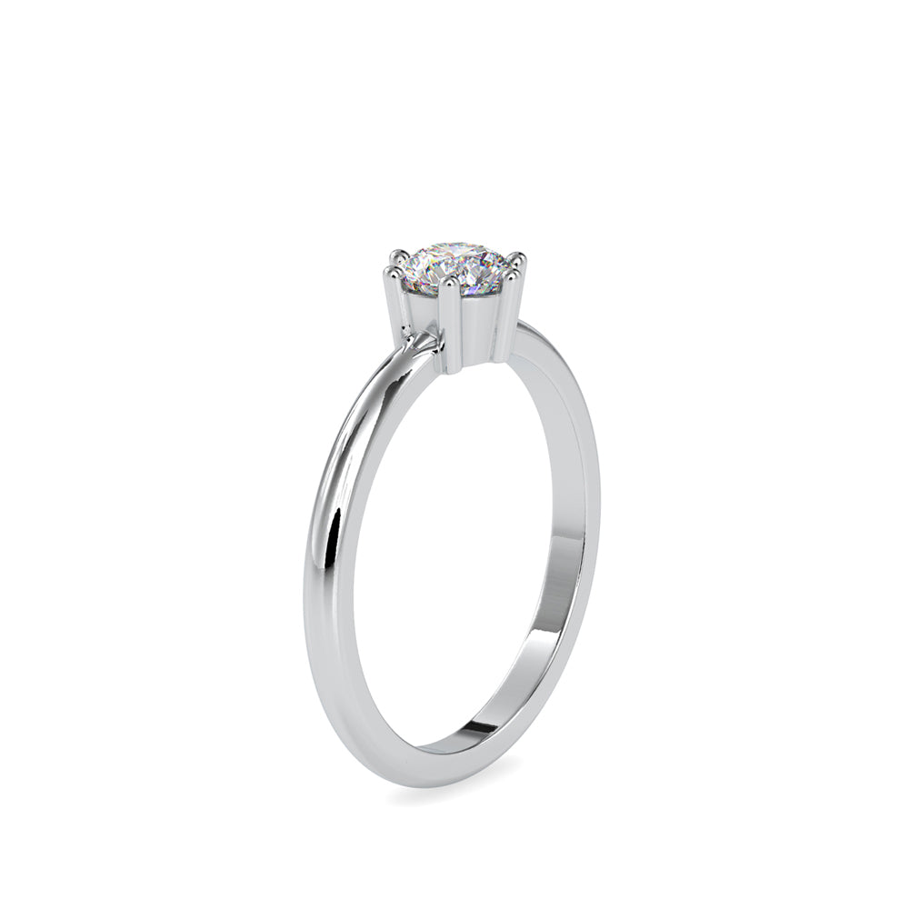 SKU: 0078 (10K) Modern Round-cut Solitaire with 6 Prongs in Rose Gold.
