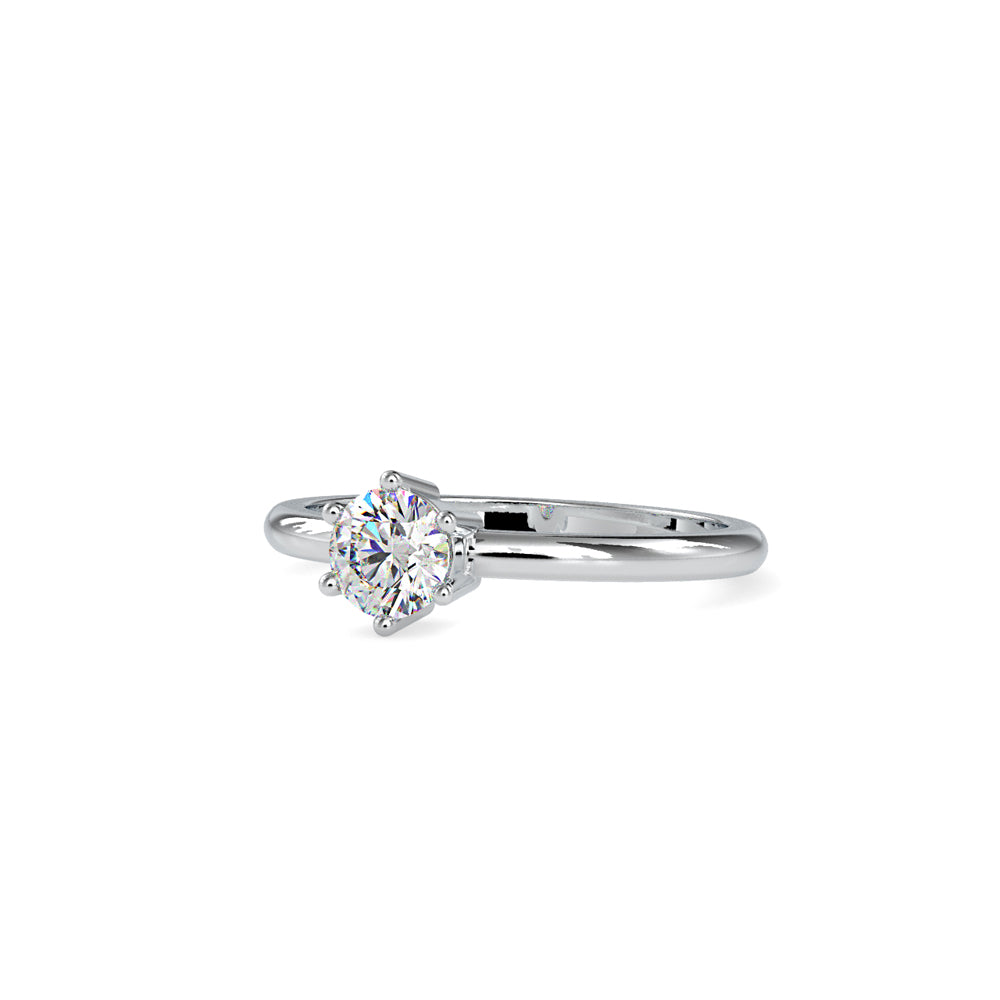SKU: 0078 (10K) Modern Round-cut Solitaire with 6 Prongs in Rose Gold.