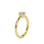 SKU: 0078 (10K) Modern Round-cut Solitaire with 6 Prongs in Rose Gold.
