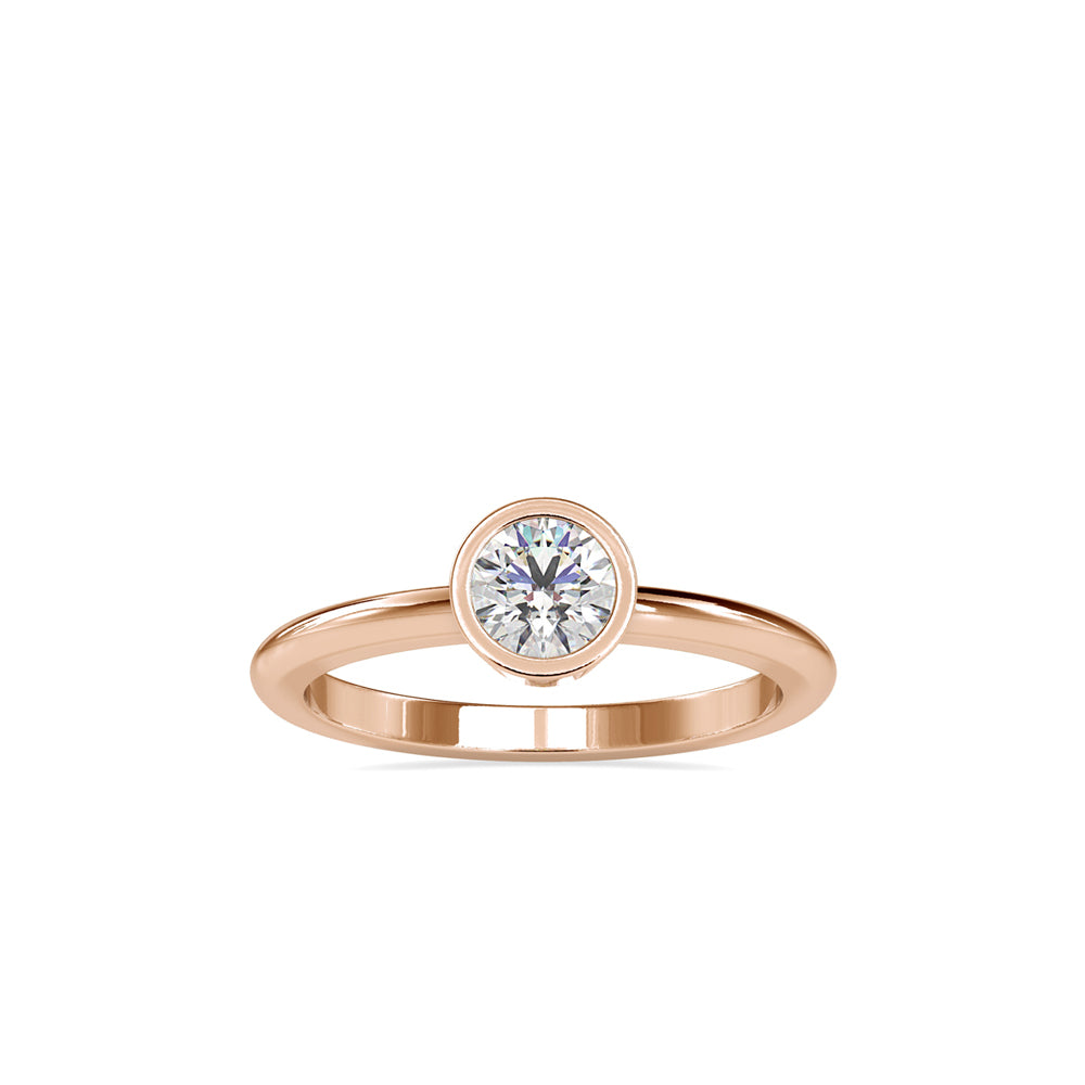 SKU: 0079 (22K) Modern Round-cut Solitaire Engagmrnt Ring in Rose Gold.