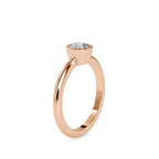SKU: 0079 (10K) Modern Round-cut Solitaire Engagmrnt Ring in Rose Gold.
