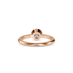 SKU: 0079 (14K) Modern Round-cut Solitaire Engagmrnt Ring in Rose Gold.
