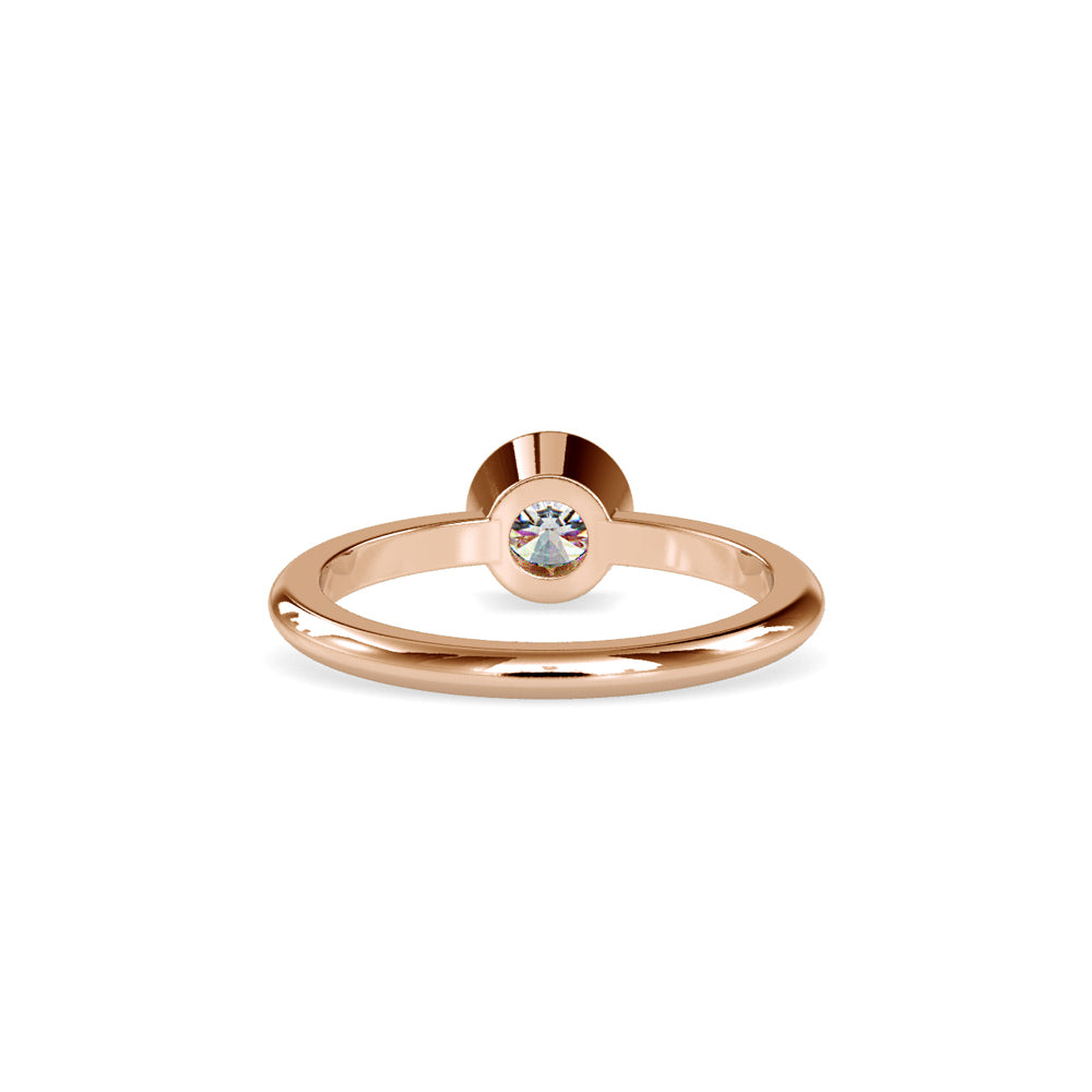 SKU: 0079 (14K) Modern Round-cut Solitaire Engagmrnt Ring in Rose Gold.