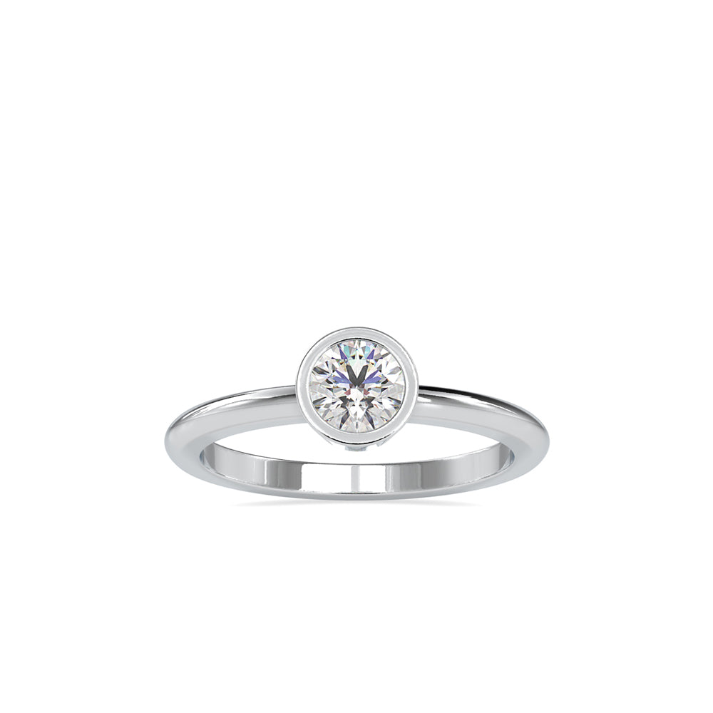 SKU: 0079 (18K) Modern Round-cut Solitaire Engagmrnt Ring in Rose Gold.