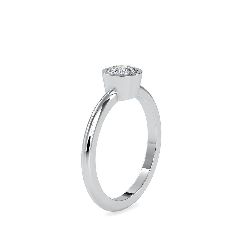 SKU: 0079 (22K) Modern Round-cut Solitaire Engagmrnt Ring in Rose Gold.