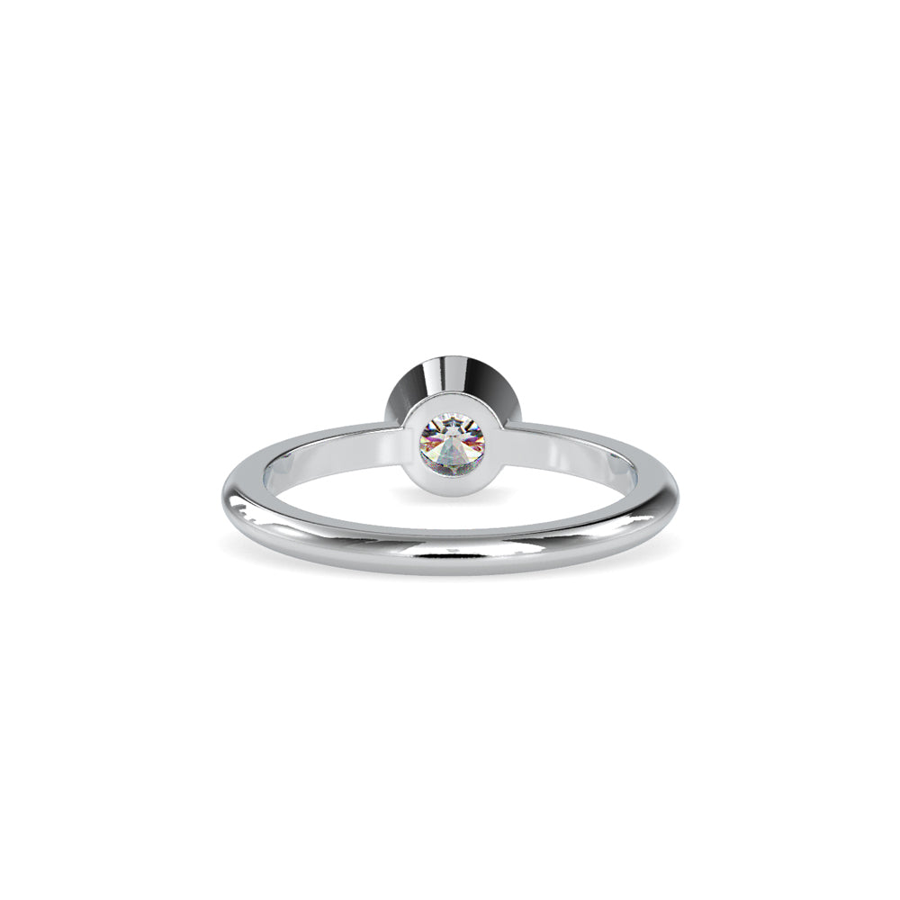 SKU: 0079 (18K) Modern Round-cut Solitaire Engagmrnt Ring in Rose Gold.