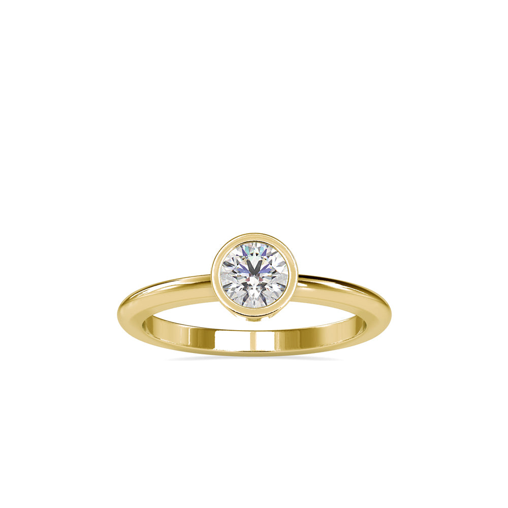 SKU: 0079 (14K) Modern Round-cut Solitaire Engagmrnt Ring in Rose Gold.