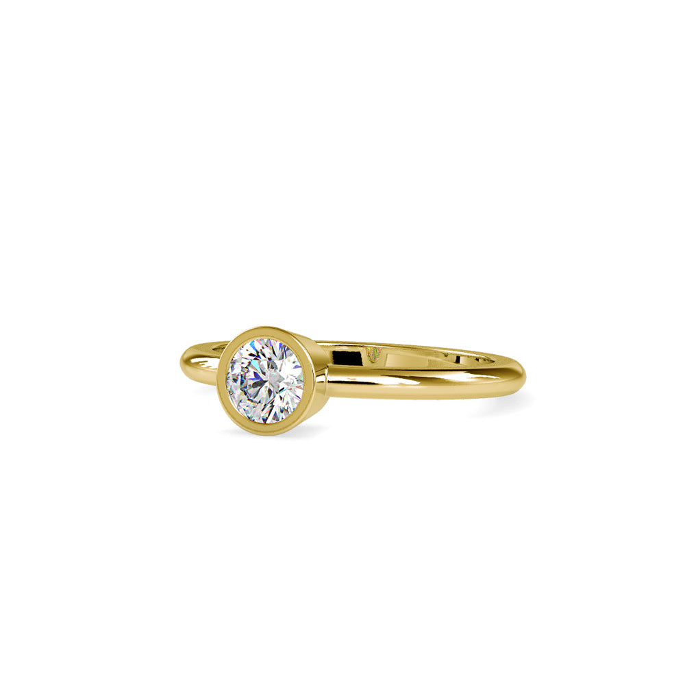 SKU: 0079 (10K) Modern Round-cut Solitaire Engagmrnt Ring in Rose Gold.