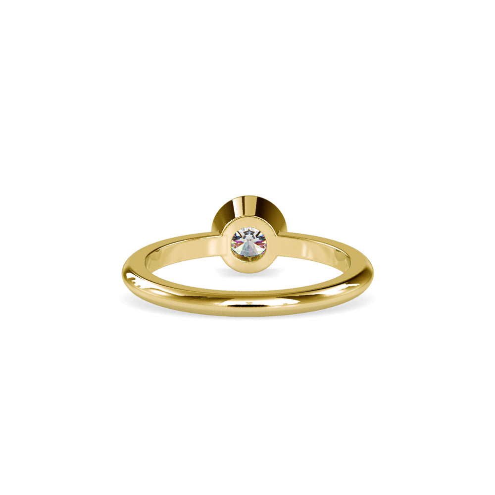 SKU: 0079 (10K) Modern Round-cut Solitaire Engagmrnt Ring in Rose Gold.