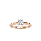 SKU: 0080 (14K) Classic four-Prong Solitaire Engagment Ring in Rose Gold.