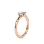 SKU: 0080 (10K) Classic four-Prong Solitaire Engagment Ring in Rose Gold.
