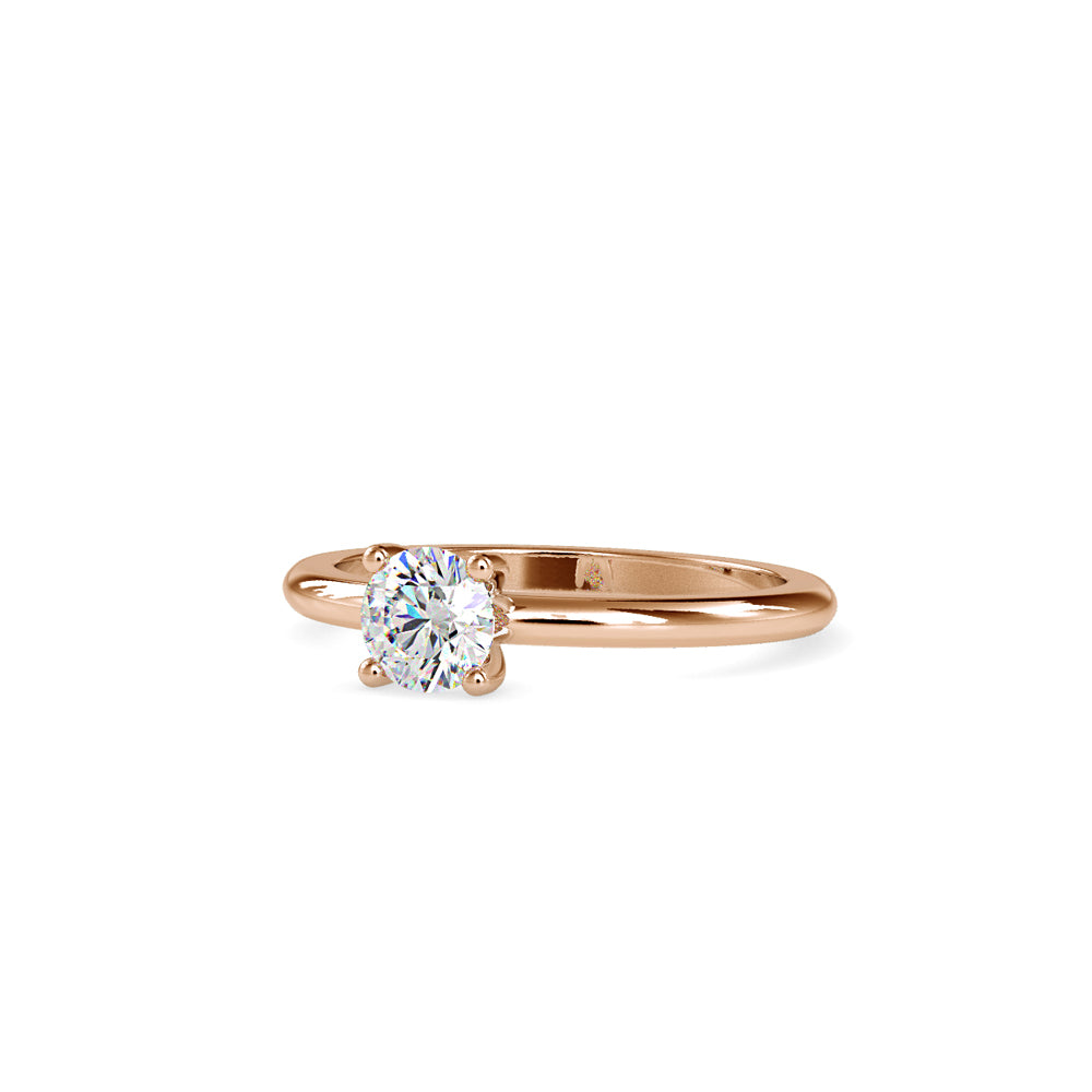 SKU: 0080 (10K) Classic four-Prong Solitaire Engagment Ring in Rose Gold.
