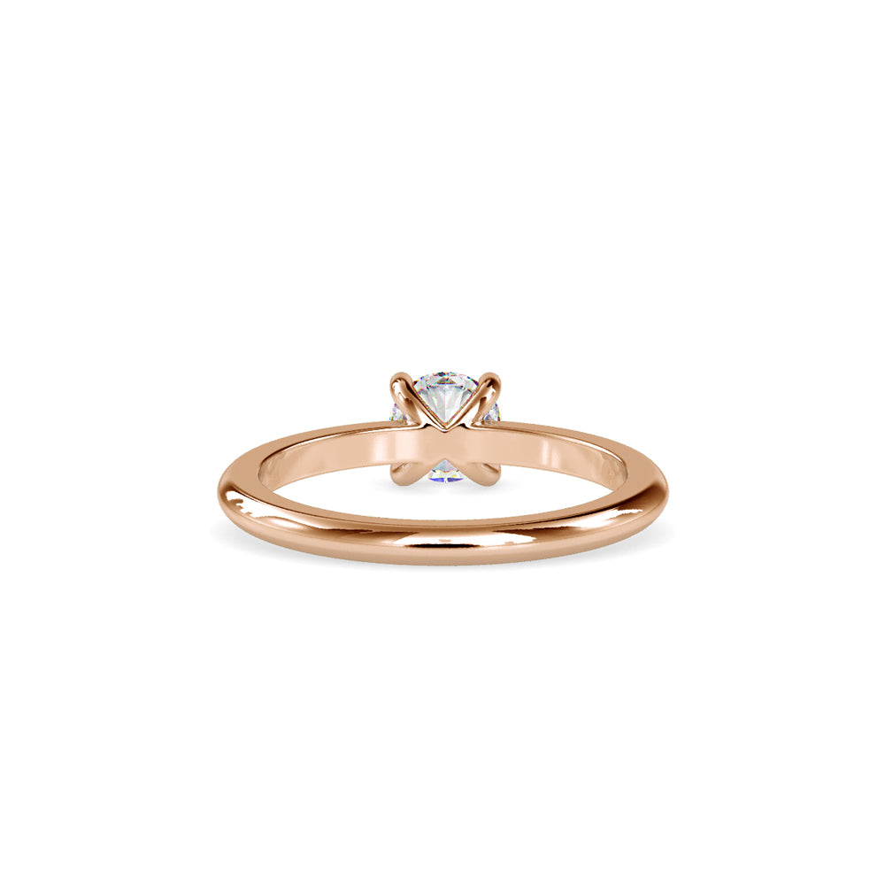 SKU: 0080 (22K) Classic four-Prong Solitaire Engagment Ring in Rose Gold.
