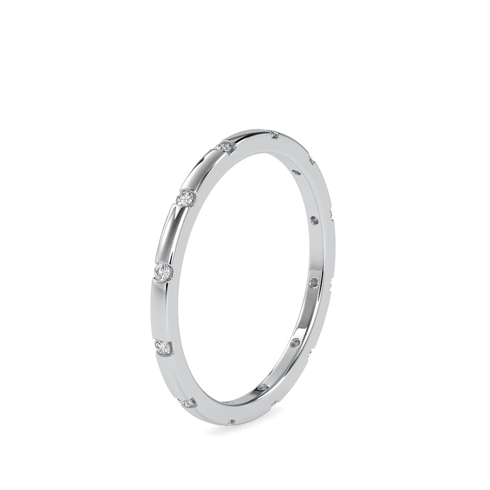 SKU: 0081 (22K) Dainty Diamond Wedding Band in Rose Gold.