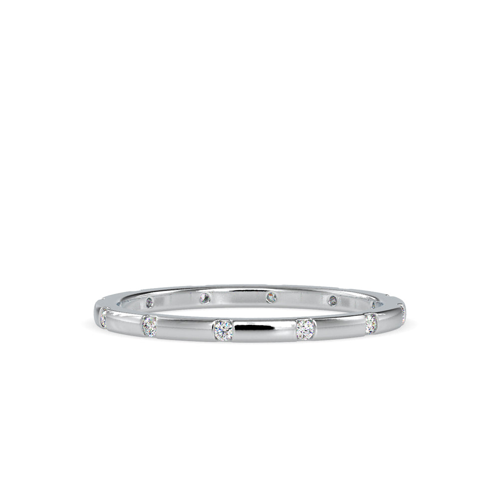 SKU: 0081 (18K) Dainty Diamond Wedding Band in Rose Gold.