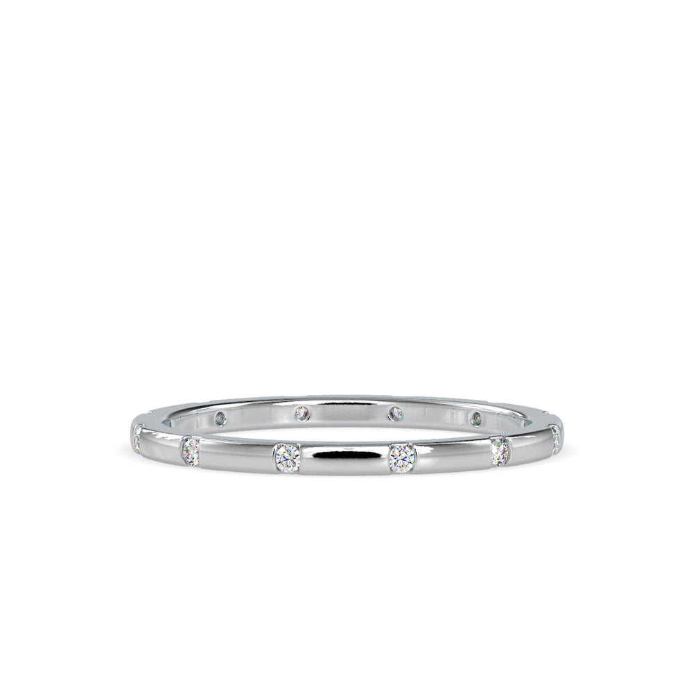 SKU: 0081 (22K) Dainty Diamond Wedding Band in Rose Gold.