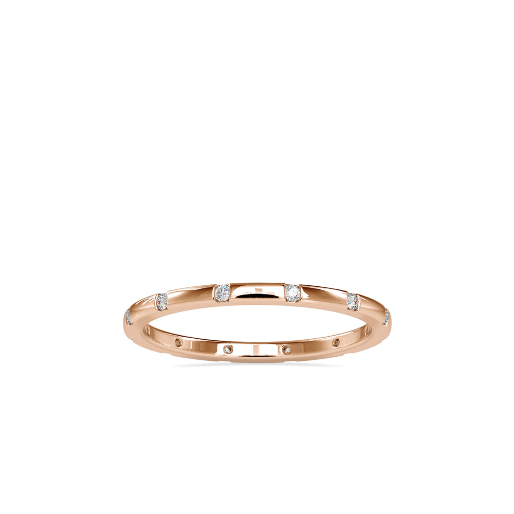SKU: 0081 (22K) Dainty Diamond Wedding Band in Rose Gold.
