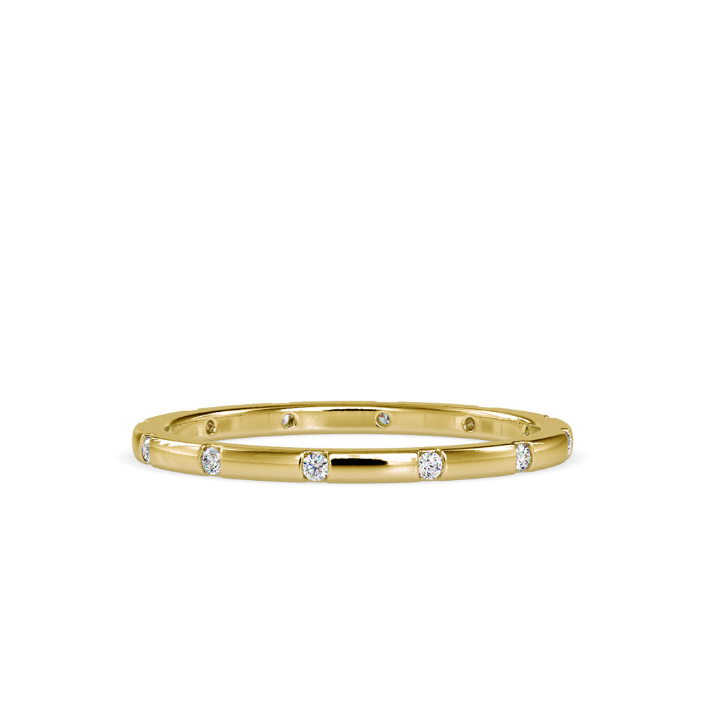 SKU: 0081 (18K) Dainty Diamond Wedding Band in Rose Gold.