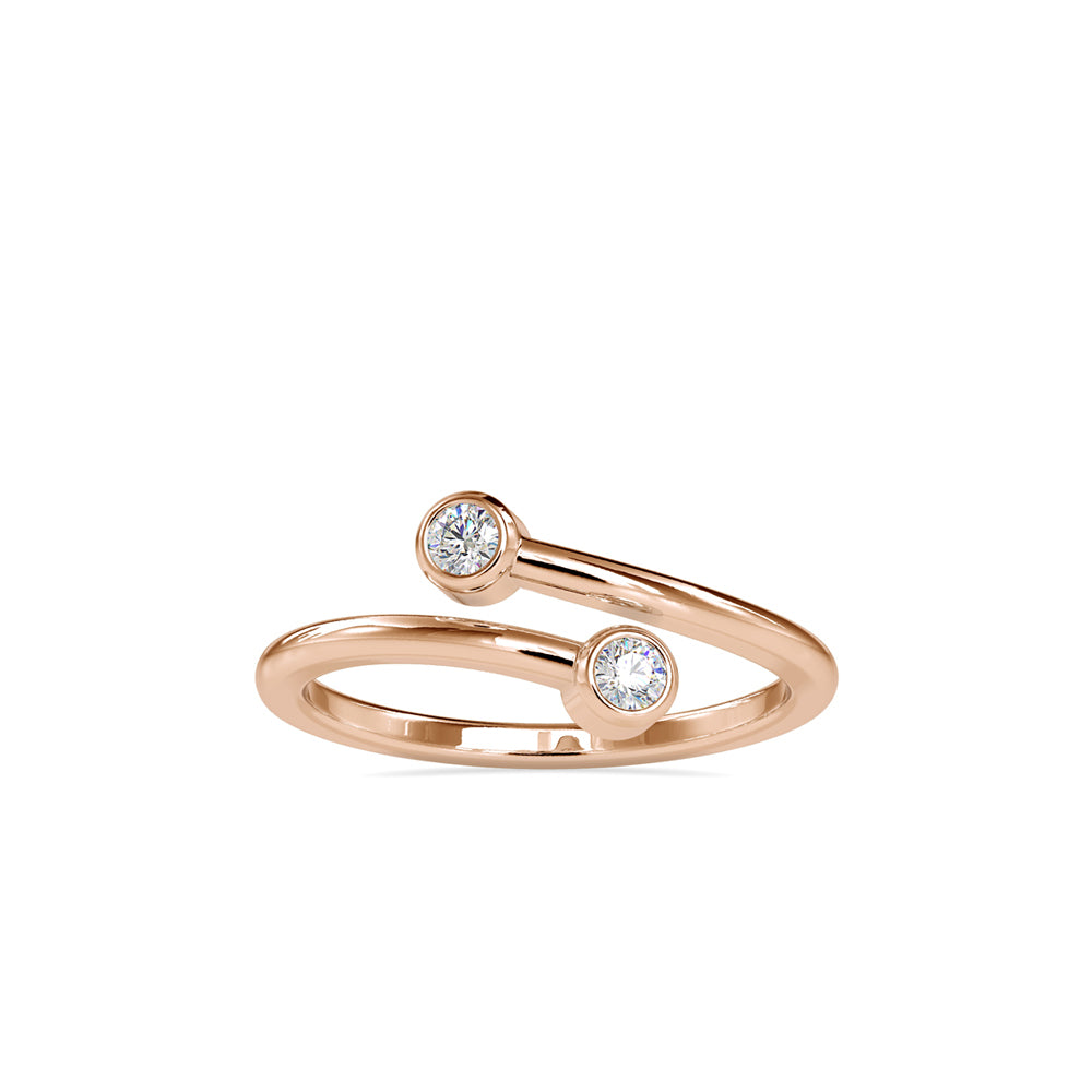 SKU: 0082 (18K) Open Wrap Diamond Ring in Rose Gold.