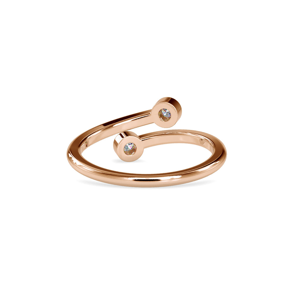 SKU: 0082 (14K) Open Wrap Diamond Ring in Rose Gold.