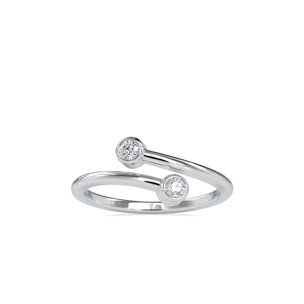 SKU: 0082 (10K) Open Wrap Diamond Ring in Rose Gold.