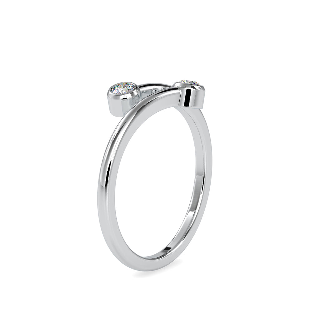 SKU: 0082 (10K) Open Wrap Diamond Ring in Rose Gold.