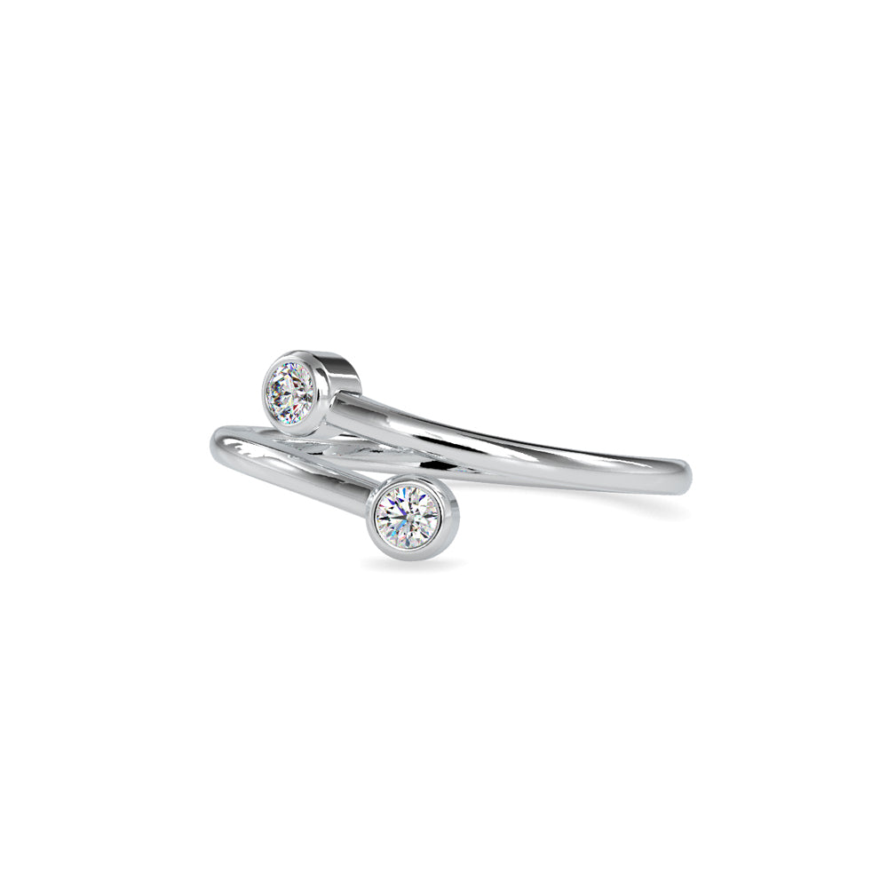 SKU: 0082 (14K) Open Wrap Diamond Ring in Rose Gold.
