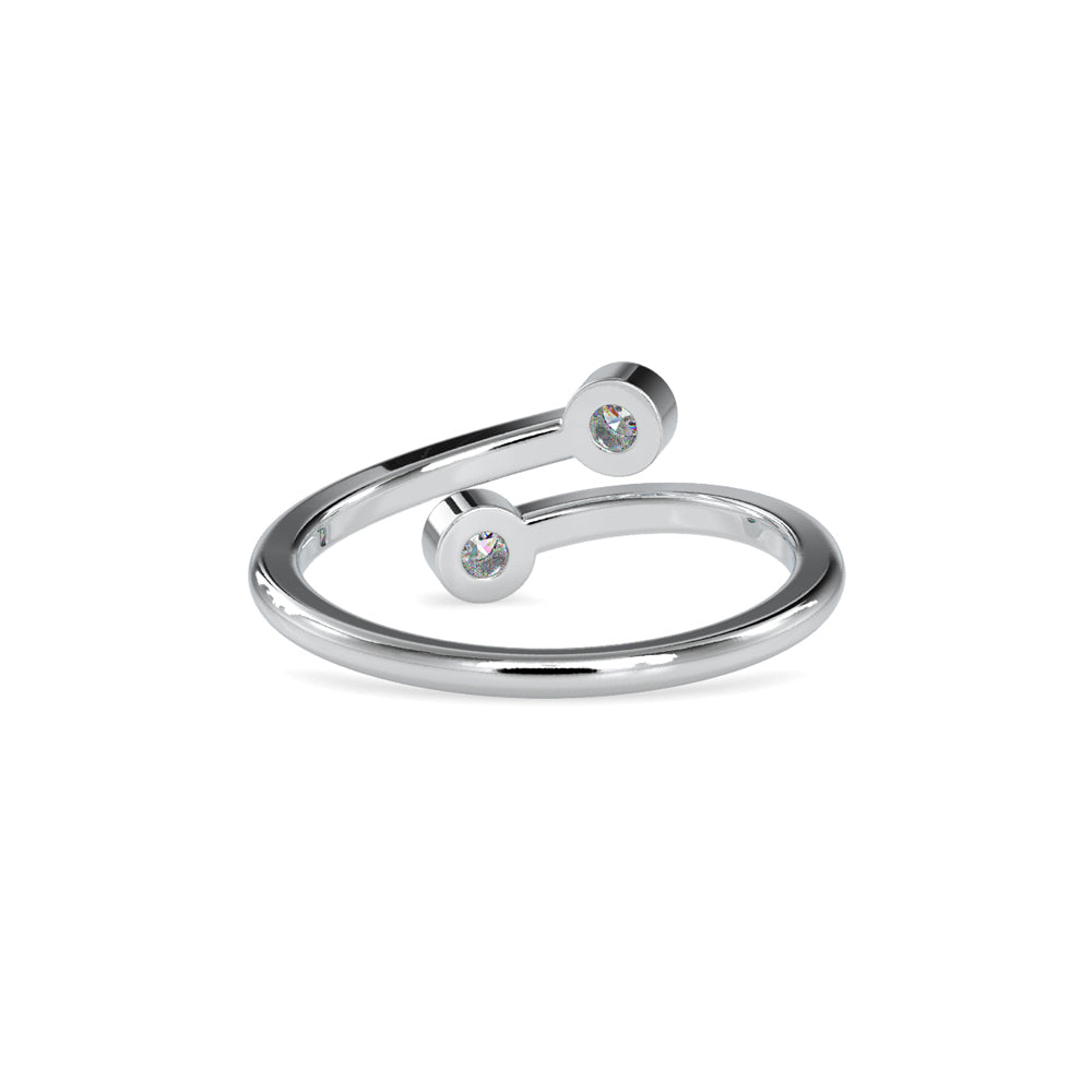 SKU: 0082 (18K) Open Wrap Diamond Ring in Rose Gold.