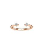 SKU: 0083 (18K) Dual stone Horseshoe Ring In Rose Gold.