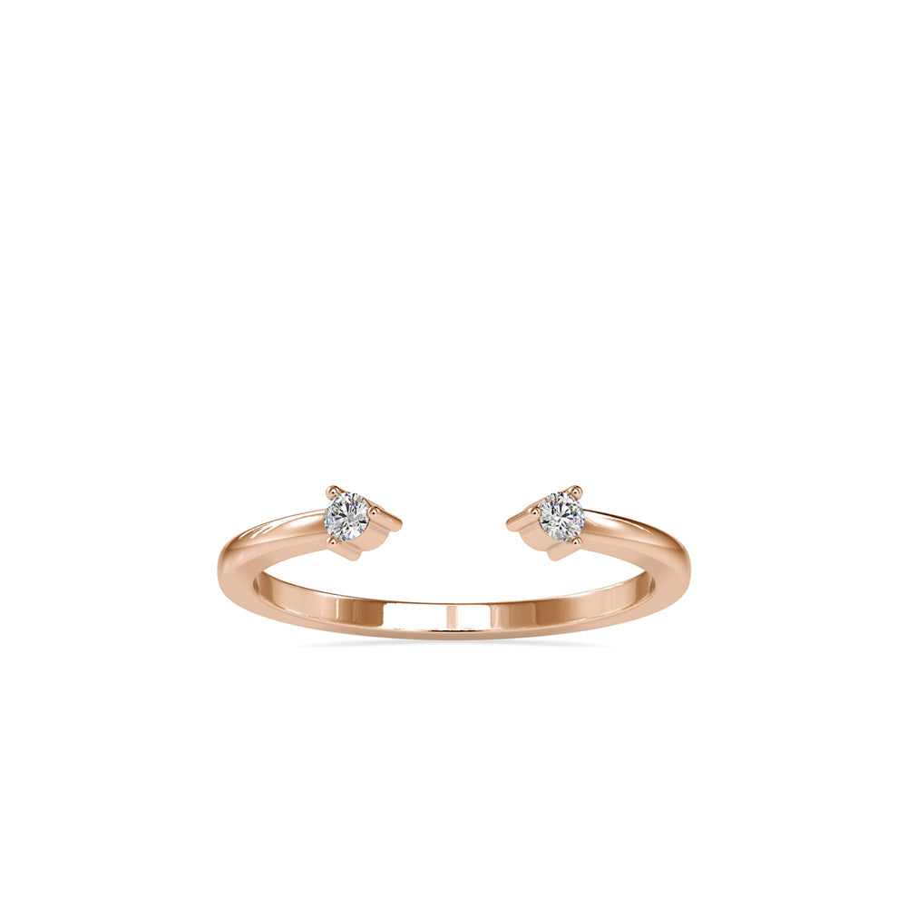 SKU: 0083 (18K) Dual stone Horseshoe Ring In Rose Gold.