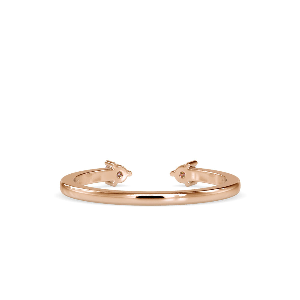 SKU: 0083 (18K) Dual stone Horseshoe Ring In Rose Gold.