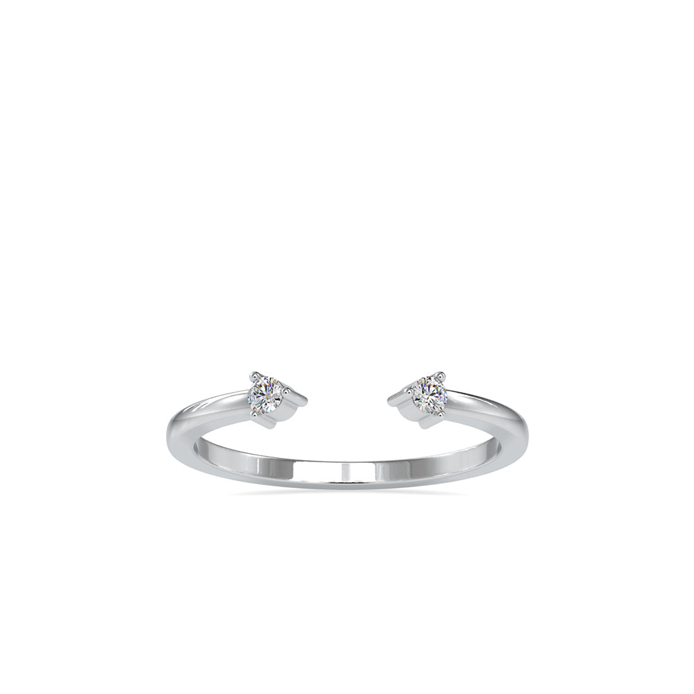 SKU: 0083 (14K) Dual stone Horseshoe Ring In Rose Gold.