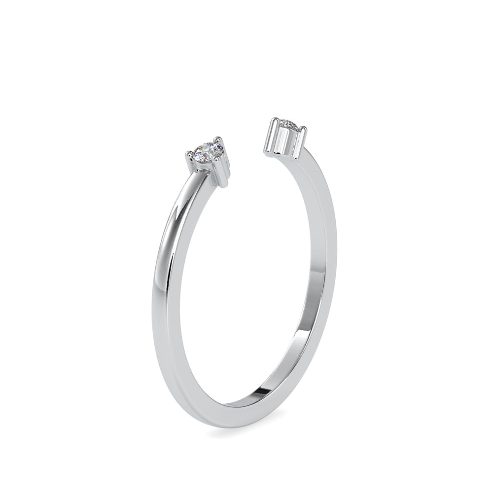 SKU: 0083 (10K) Dual stone Horseshoe Ring In Rose Gold.