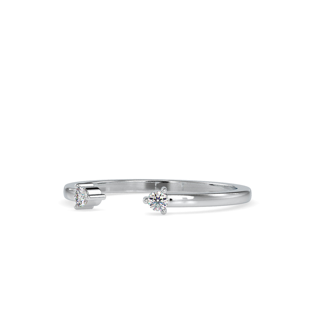 SKU: 0083 (18K) Dual stone Horseshoe Ring In Rose Gold.