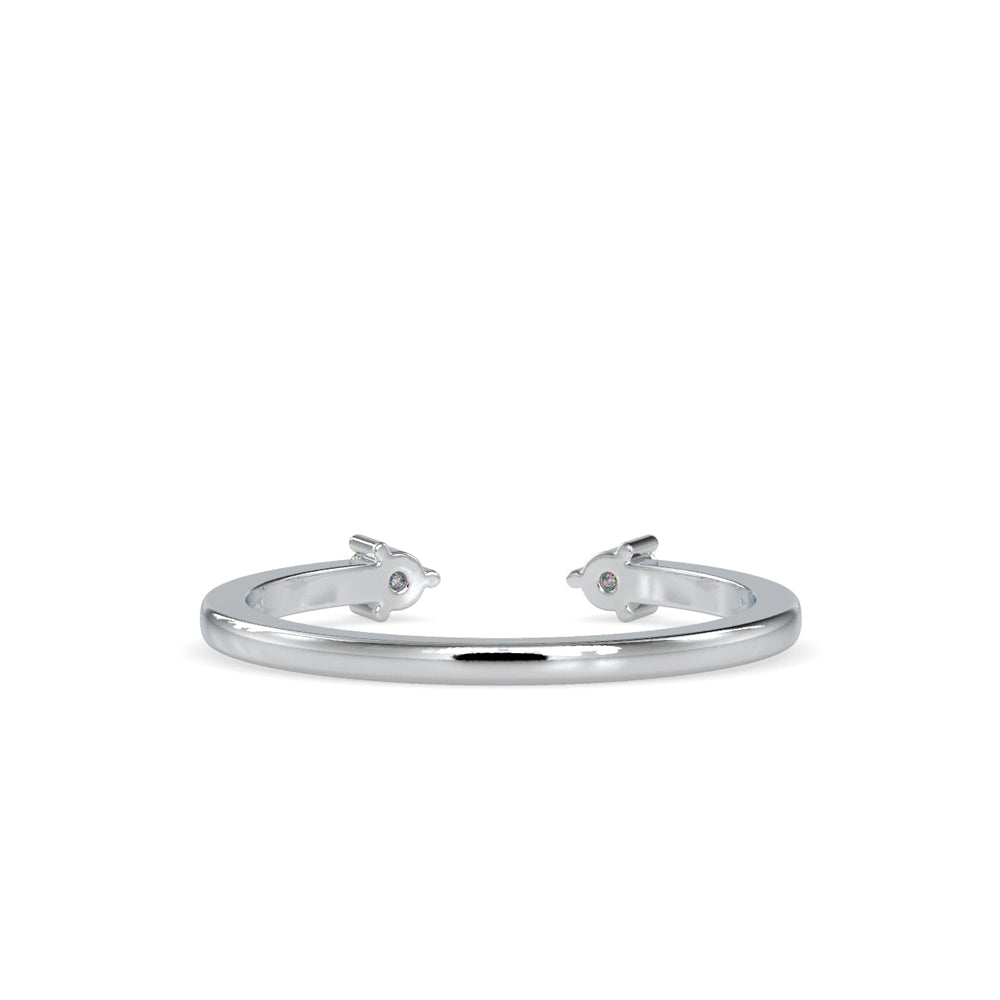 SKU: 0083 (14K) Dual stone Horseshoe Ring In Rose Gold.