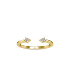 SKU: 0083 (14K) Dual stone Horseshoe Ring In Rose Gold.