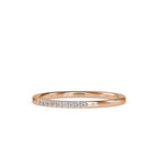 SKU: 0084 (22K) Dainty Diamond Bead-setting Wedding Band in Rose Gold.