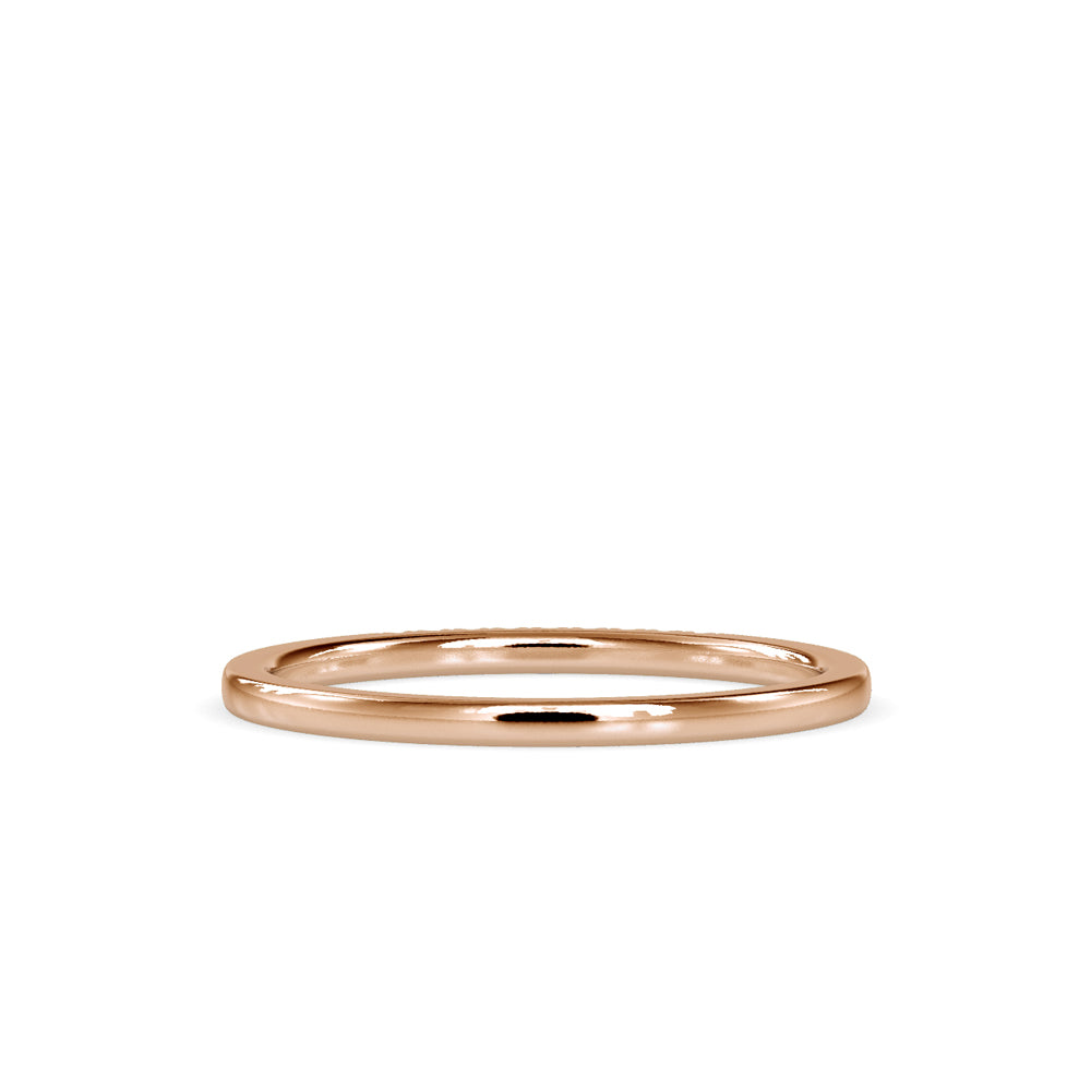 SKU: 0084 (22K) Dainty Diamond Bead-setting Wedding Band in Rose Gold.