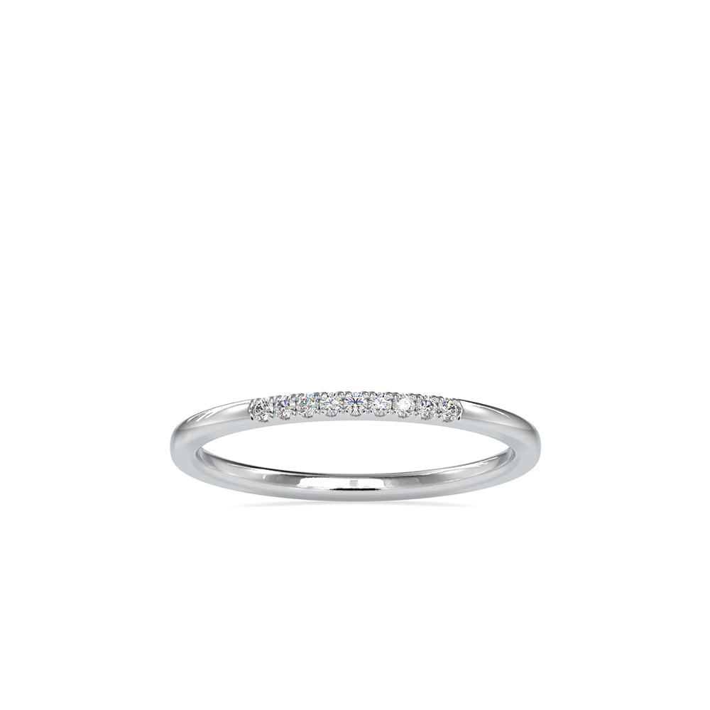 SKU: 0084 (22K) Dainty Diamond Bead-setting Wedding Band in Rose Gold.
