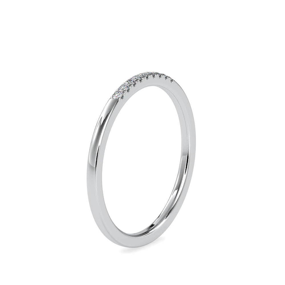 SKU: 0084 (10K) Dainty Diamond Bead-setting Wedding Band in Rose Gold.