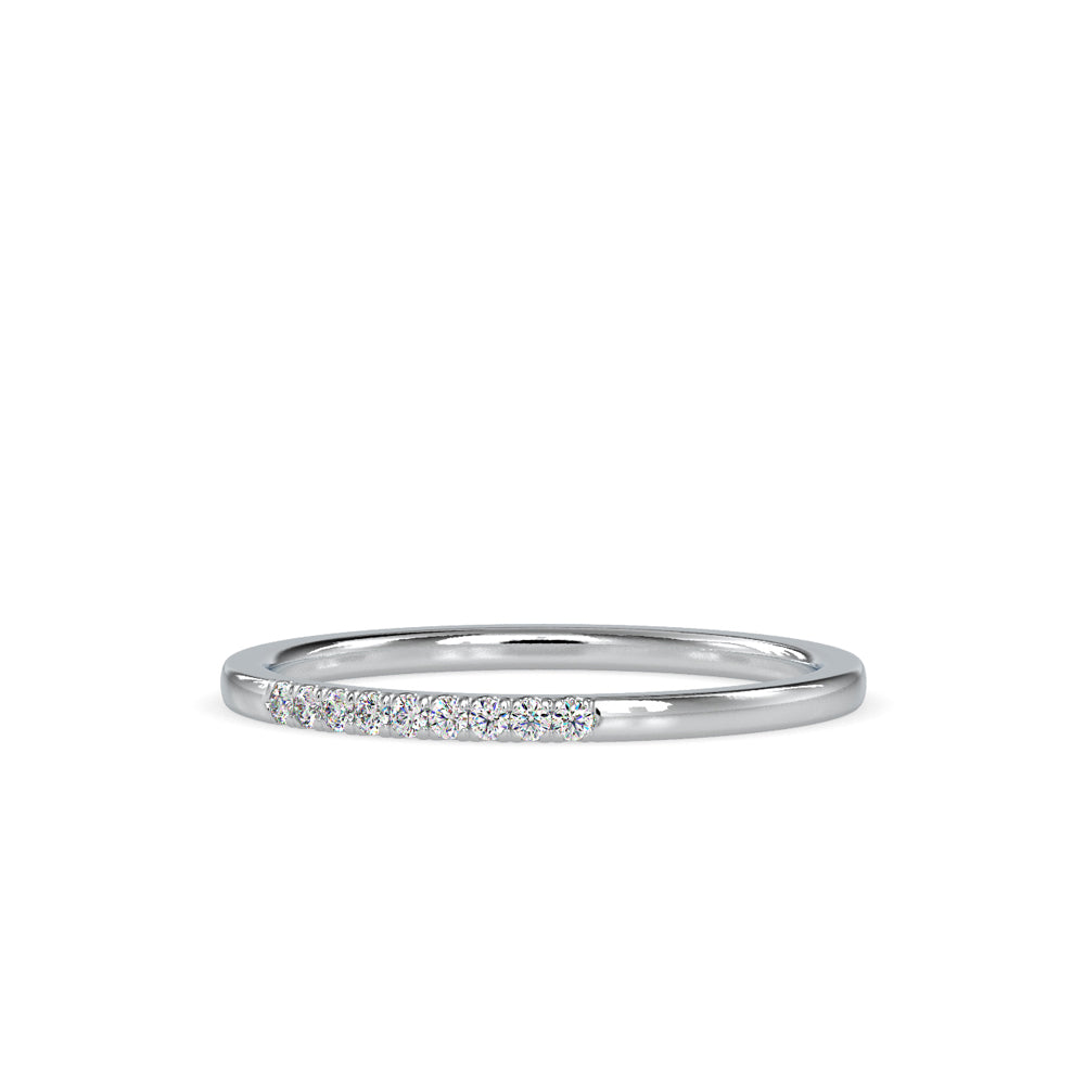 SKU: 0084 (14K) Dainty Diamond Bead-setting Wedding Band in Rose Gold.
