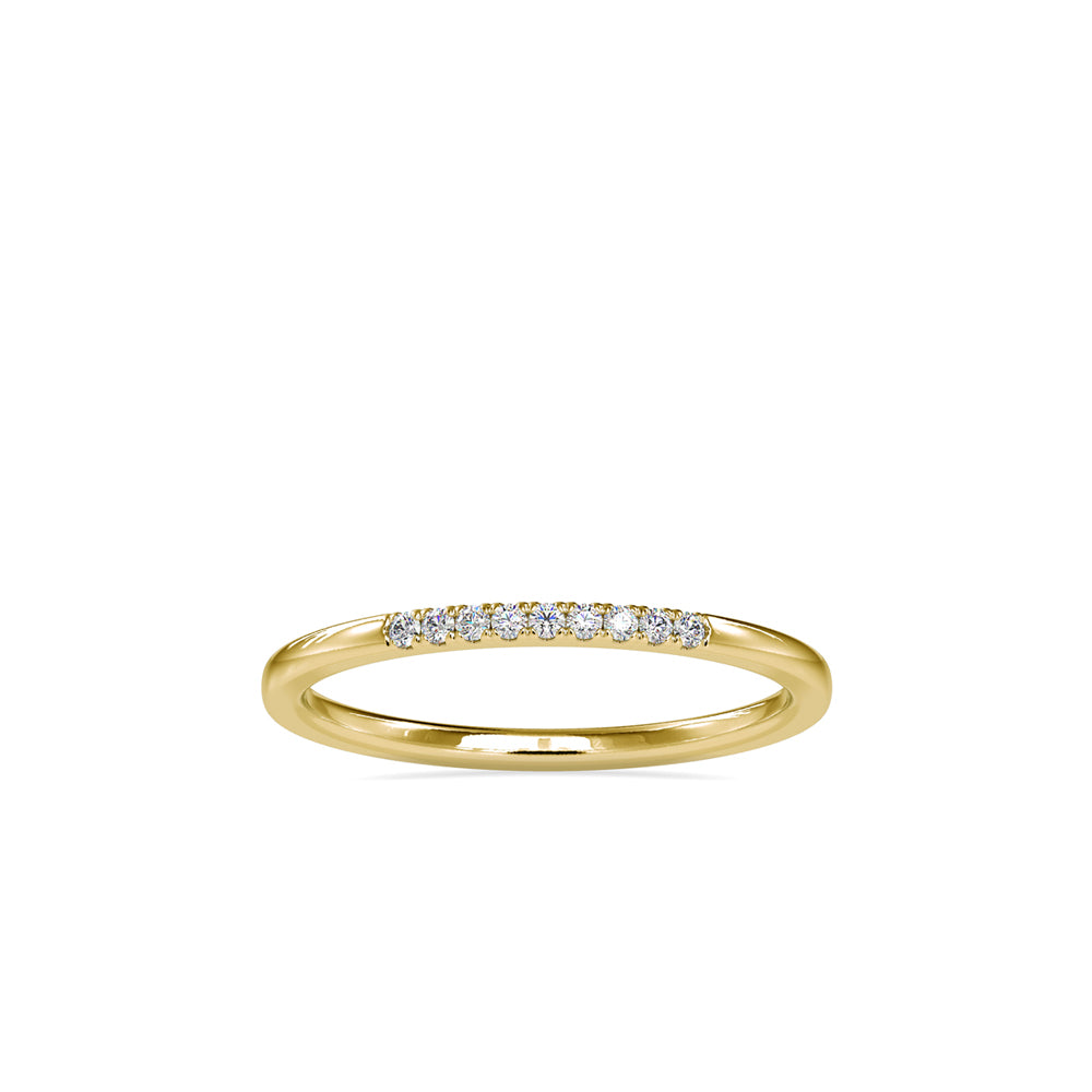 SKU: 0084 (22K) Dainty Diamond Bead-setting Wedding Band in Rose Gold.