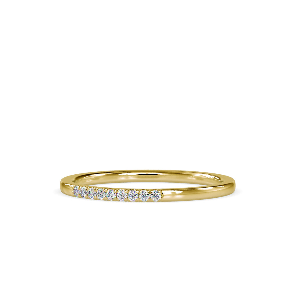 SKU: 0084 (22K) Dainty Diamond Bead-setting Wedding Band in Rose Gold.